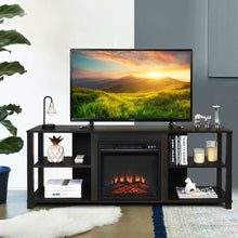 Load image into Gallery viewer, Gymax 2-Tier TV Stand &amp;Electric Fireplace Heater Storage Cabinet Console For 65&#39;&#39; TV
