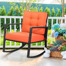 Load image into Gallery viewer, Gymax Outdoor Wicker Rocking Chair Patio Lawn Rattan Single Chair Glider w/ Cushion
