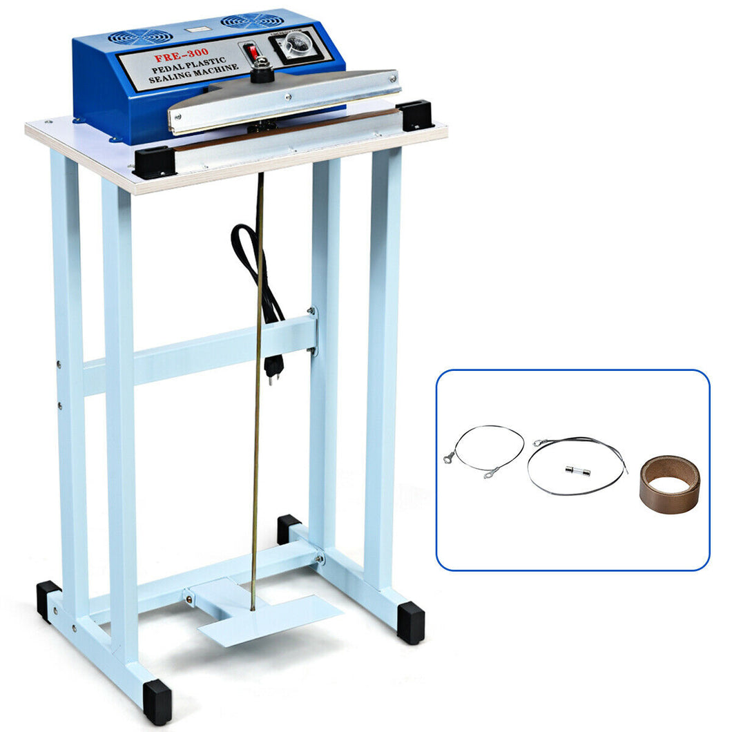 Gymax 12'' Foot Pedal Impulse Sealer Heat Seal Plastic Bag Sealing Machine w/ Cutter