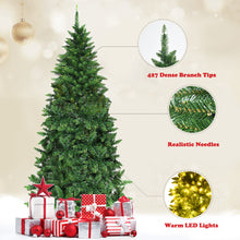 Load image into Gallery viewer, Gymax 6ft LED Pre-lit Half Christmas Tree PVC Artificial Tree w/ 8 Flash Modes 250 Lights
