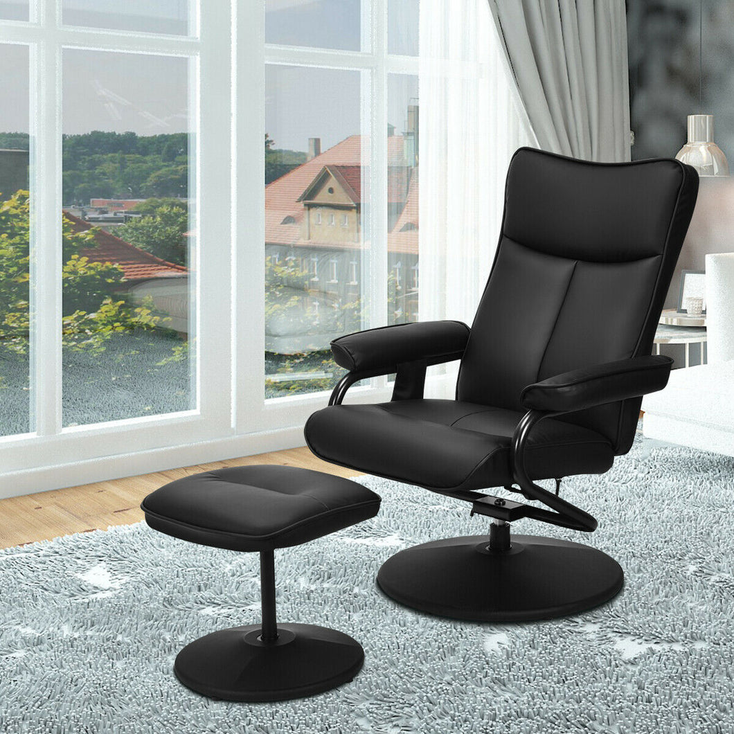 Gymax Massage Recliner Couch Chair Lounge Swivel w/ Ottoman Side Pocket Remote Control