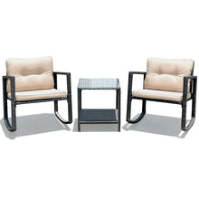 Load image into Gallery viewer, Gymax Set of 3 Rattan Rocking Chair Cushioned Sofa Unit Garden Patio Furniture
