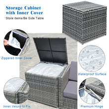 Load image into Gallery viewer, Gymax Set of 8 Gray Rattan Wicker Sofa &amp; Table Outdoor Cushioned Sectional Patio Furniture
