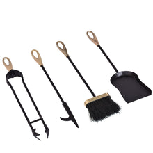 Load image into Gallery viewer, Gymax 5 PCS Hearth Tool Fireplace Set Fire Tools Set Black Brass Home
