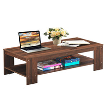 Load image into Gallery viewer, Gymax 47&#39;&#39; Rectangular Coffee Table w/ Storage Shelf Living Room Brown
