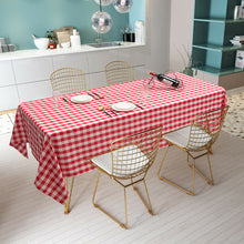 Load image into Gallery viewer, Gymax 10Pcs 60&#39;&#39;x102&#39;&#39; Rectangular Polyester Tablecloth Red &amp; White Checker Kitchen
