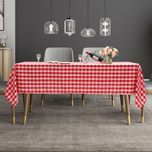 Load image into Gallery viewer, Gymax 10Pcs 60&#39;&#39;x102&#39;&#39; Rectangular Polyester Tablecloth Red &amp; White Checker Kitchen
