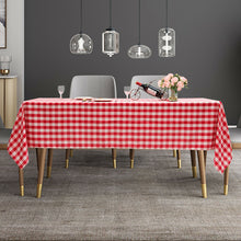 Load image into Gallery viewer, Gymax 10Pcs 60&#39;&#39;x126&#39;&#39; Rectangular Polyester Tablecloth Red &amp; White Checker Party
