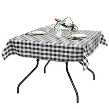 Load image into Gallery viewer, Gymax 10Pcs 52''x52'' Square Polyester Plaid Tablecloth Black &amp; White Checker Dinner
