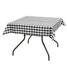 Load image into Gallery viewer, Gymax 10Pcs 52''x52'' Square Polyester Plaid Tablecloth Black &amp; White Checker Dinner
