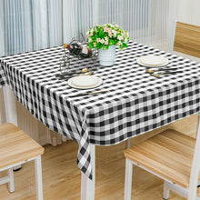 Load image into Gallery viewer, Gymax 10Pcs 52''x52'' Square Polyester Plaid Tablecloth Black &amp; White Checker Dinner
