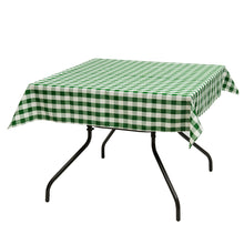 Load image into Gallery viewer, Gymax 10Pcs 52&#39;&#39;x52&#39;&#39; Square Polyester Plaid Tablecloth Green &amp; White Checker Dinner
