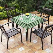 Load image into Gallery viewer, Gymax 10Pcs 52&#39;&#39;x52&#39;&#39; Square Polyester Plaid Tablecloth Green &amp; White Checker Dinner
