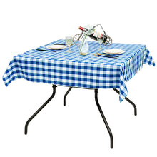 Load image into Gallery viewer, Gymax 10Pcs 52''x52'' Square Polyester Plaid Tablecloth Blue &amp; White Checker Dinner
