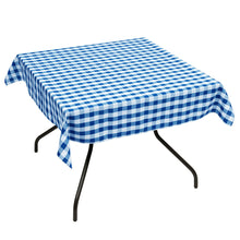 Load image into Gallery viewer, Gymax 10Pcs 52''x52'' Square Polyester Plaid Tablecloth Blue &amp; White Checker Dinner
