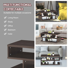 Load image into Gallery viewer, Gymax Rectangular Coffee Table Accent Cocktail Table w/ Open Shelves
