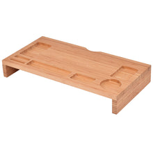 Load image into Gallery viewer, Gymax Bamboo Monitor Stand Riser Storage Organizer Laptop Desktop
