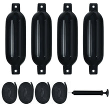 Load image into Gallery viewer, Gymax Pack of 4 23&#39;&#39; Boat Fenders Marine Bumper Hand Inflatable Black
