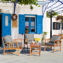 Load image into Gallery viewer, Gymax 4pcs Wooden Patio Furniture Set Table &amp; Sectional Sofa Garden
