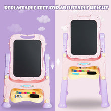 Load image into Gallery viewer, Gymax Height Adjustable Kids Easel Double Sided Art Easel Purple Home

