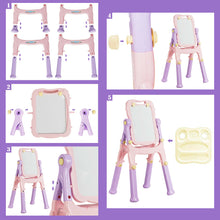 Load image into Gallery viewer, Gymax Height Adjustable Kids Easel Double Sided Art Easel Purple Home
