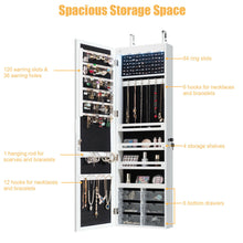 Load image into Gallery viewer, Gymax Wall Door Mounted Jewelry Cabinet Organizer LED Mirror White
