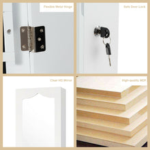 Load image into Gallery viewer, Gymax Wall Door Mounted Jewelry Cabinet Organizer LED Mirror White
