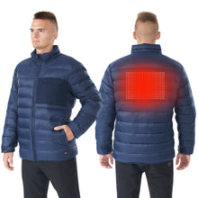 Load image into Gallery viewer, Gymax Men&#39;s Electric Heated Jacket Duck Down Coat Navy/Black
