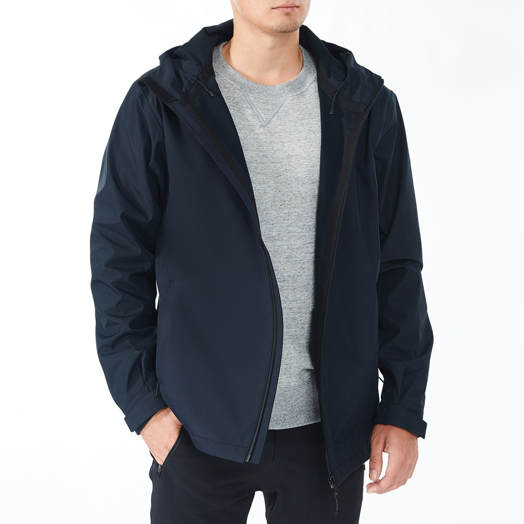 Gymax Men's Windproof Rain Jacket Hooded Coat Black/ Grey/ Navy