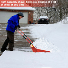 Load image into Gallery viewer, Gymax Folding Snow Pusher Scoop Shovel w/ Wheels Snow Removal Tool
