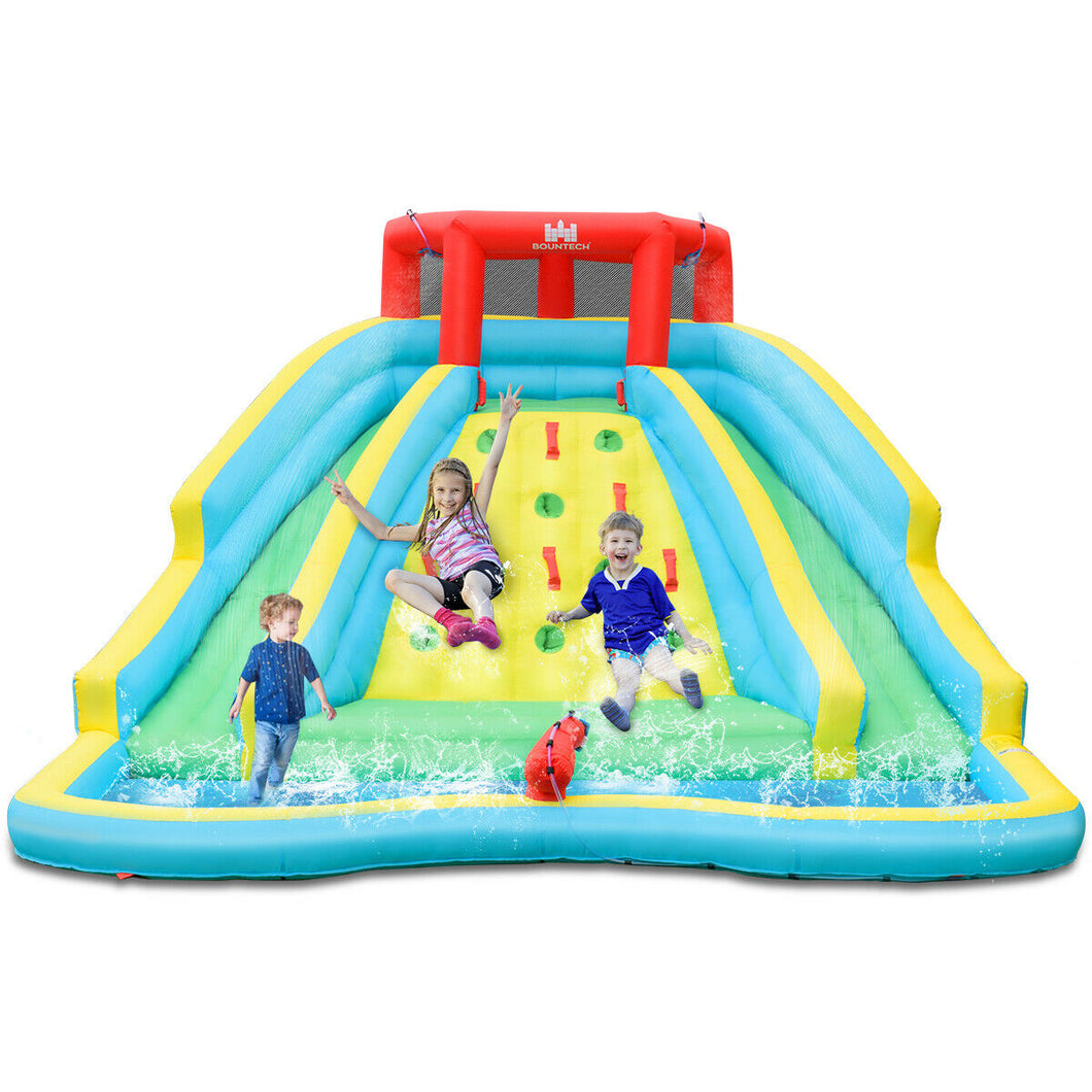 Gymax Inflatable Mighty Water Slide Park Bounce Splash Pool Patio