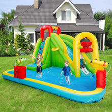 Load image into Gallery viewer, Gymax Outdoor Inflatable Splash Water Bounce House Jump Slide w/Blower
