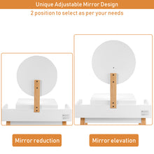 Load image into Gallery viewer, Gymax Makeup Dressing Table Stool Wooden Vanity Set w/ Round Mirror Drawer
