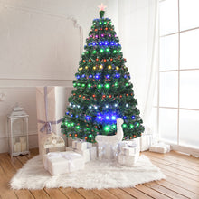 Load image into Gallery viewer, Gymax 7Ft Pre-lit Optical Fiber Christmas Tree w/ Colorful LED Lights Stand
