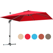 Load image into Gallery viewer, Gymax 10 Ft Square Offset Hanging Patio Umbrella 360 Degree Tilt
