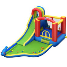 Load image into Gallery viewer, Gymax Inflatable Bounce House Jungle Jumping Bouncer Double Slides Park w/ Blower
