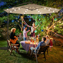Load image into Gallery viewer, Gymax 10Ft Patio Solar LED Outdoor Offset Hanging Umbrella w/ 24 Lights
