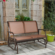 Load image into Gallery viewer, Gymax 48&#39;&#39; Outdoor Patio Swing Glider Bench Chair Loveseat Rocker Lounge Backyard Brown
