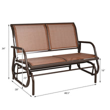 Load image into Gallery viewer, Gymax 48&#39;&#39; Outdoor Patio Swing Glider Bench Chair Loveseat Rocker Lounge Backyard Brown
