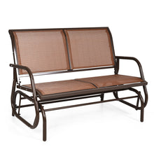 Load image into Gallery viewer, Gymax 48&#39;&#39; Outdoor Patio Swing Glider Bench Chair Loveseat Rocker Lounge Backyard Brown
