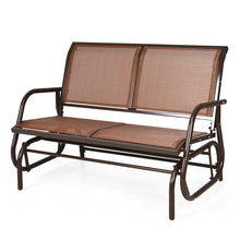 Load image into Gallery viewer, Gymax 48&#39;&#39; Outdoor Patio Swing Glider Bench Chair Loveseat Rocker Lounge Backyard Brown
