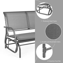 Load image into Gallery viewer, Gymax 48&#39;&#39; Outdoor Patio Swing Glider Bench Chair Loveseat Rocker Lounge Backyard Grey
