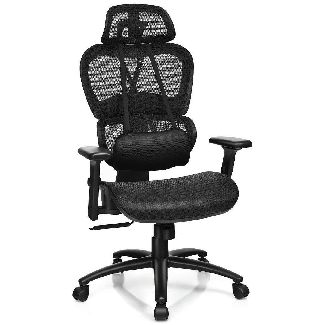 Gymax Mesh Office Chair Recliner High Back Adjustable with Headrest & Lumbar Support