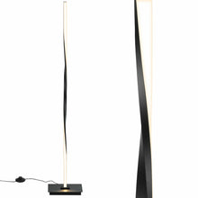 Load image into Gallery viewer, Gymax 48&#39;&#39; Helix LED Floor Lamp Modern Standing Pole Light w/ Built-in Light Strip Silver/Black
