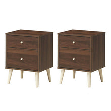 Load image into Gallery viewer, Gymax Nightstand 2-Drawer Beside End Side Table w/Rubber Legs
