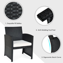 Load image into Gallery viewer, Gymax 4PCS Rattan Patio Conversation Set Outdoor w/ Coffee Table Cushioned Sofa
