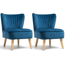 Load image into Gallery viewer, Gymax 2PCS Accent Chair Armless Leisure Chair Single Sofa w/ Wood Legs Green/Blue/Pink
