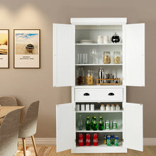 Load image into Gallery viewer, Gymax Kitchen Cabinet Pantry Cupboard Freestanding W/Adjustable Shelves White
