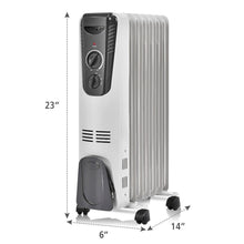 Load image into Gallery viewer, Gymax 1500W Oil Filled Radiator Heater Portable Space Heater w/ 3 Heat Settings
