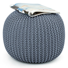 Load image into Gallery viewer, Gymax Pure Cotton Pouf Floor Ottoman Hand Knitted Footrest Cable Style Home
